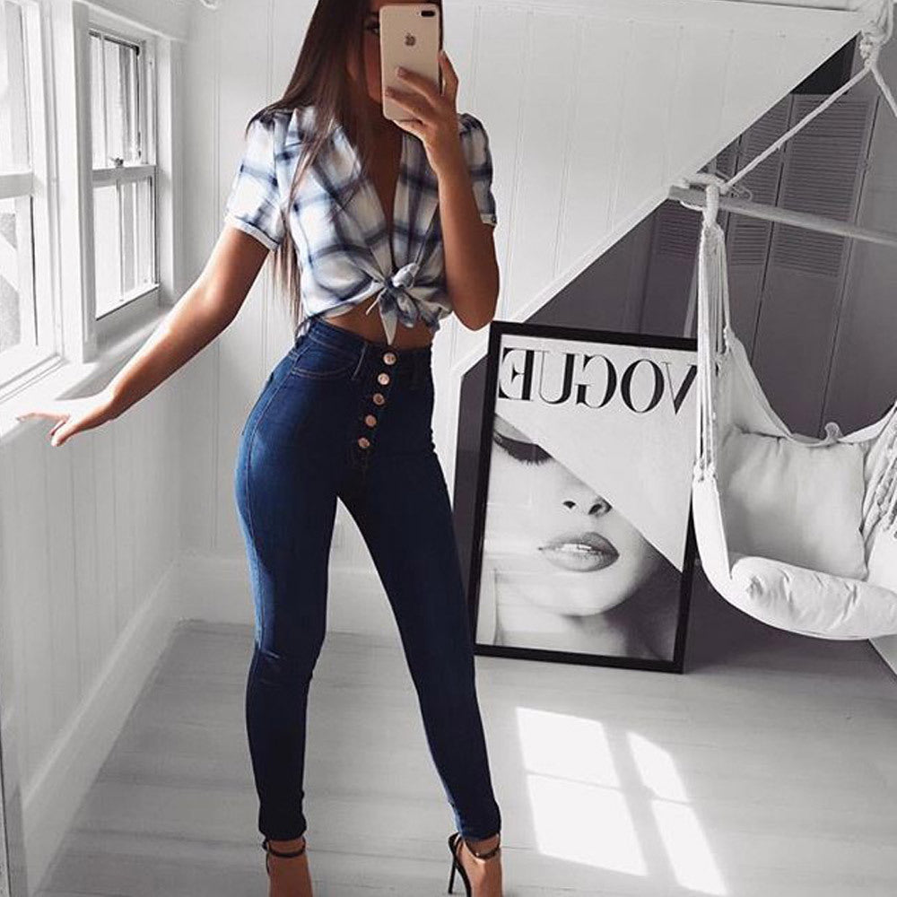 High Waist Hip Lift Jeans