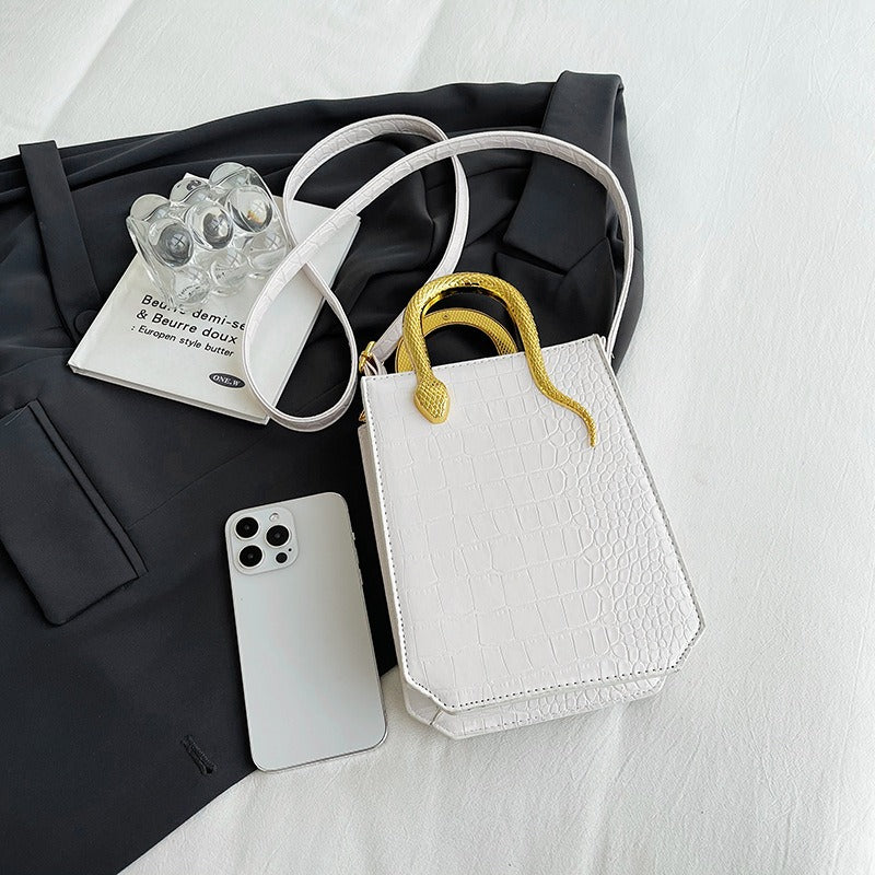 Stone Pattern Handbag Tote Bag PU Handbags Luxurious Weddings