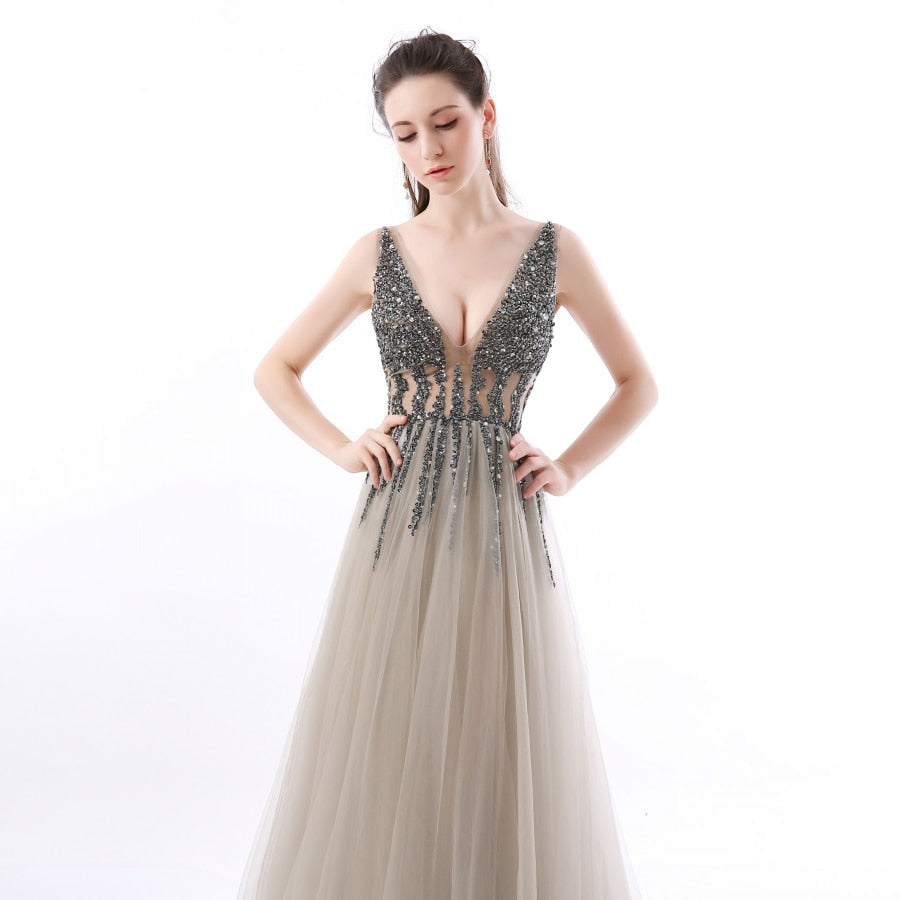 Natalie Side Split Backless Gown