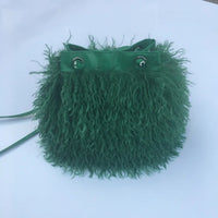 Long Fur Wool Bucket Bag Handbags Luxurious Weddings