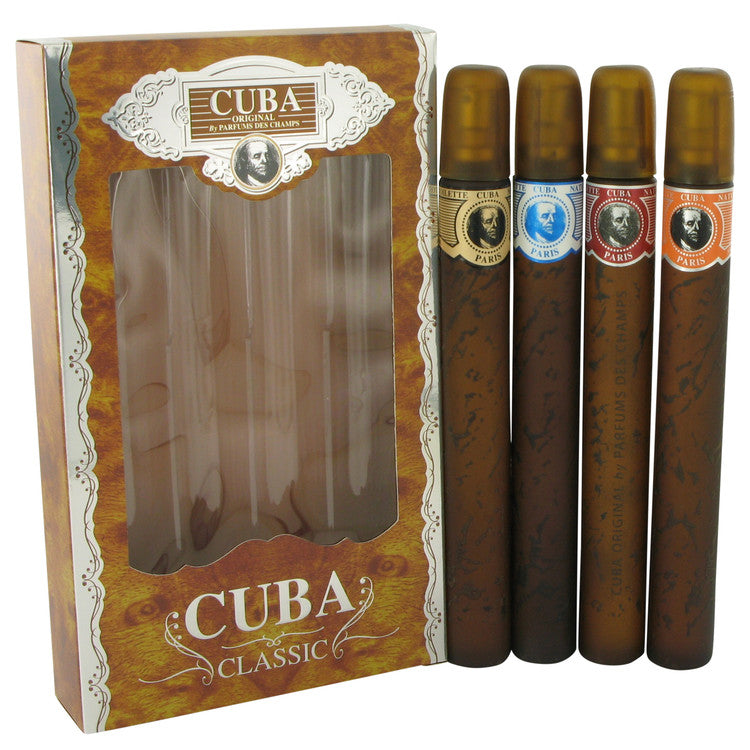 Cuba Blue Gift Set - Cuba Variety Set includes All Four 1.15 oz Sprays, Cuba Red, Cuba Blue, Cuba Gold and Cub by Fragluxe --