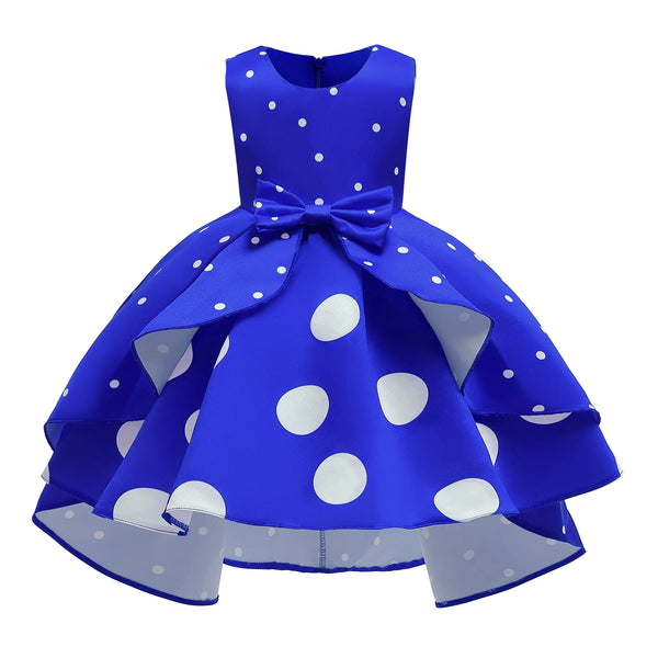 Girls Elegant Polka Dots Dress Luxurious Weddings