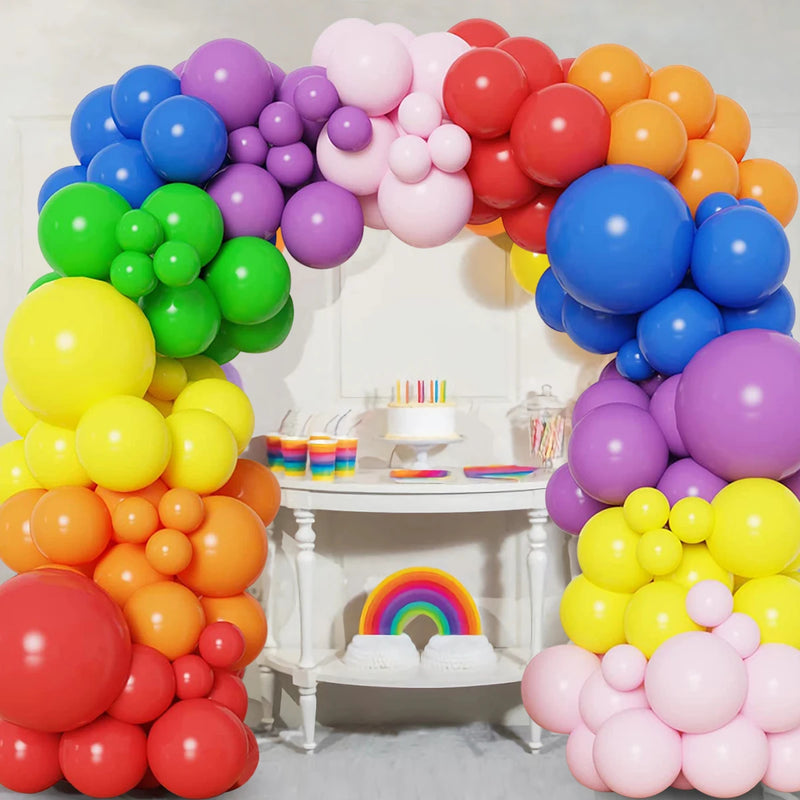 Colorful Rainbow Balloon Garland Arch Kit Balloon Garlands Luxurious Weddings