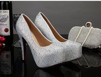 Crystal Pumps Platform High Heels Wedding Shoes Luxurious Weddings