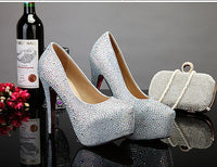 Crystal Pumps Platform High Heels Wedding Shoes Luxurious Weddings