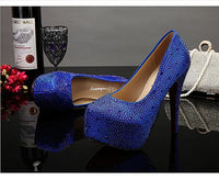 Crystal Pumps Platform High Heels Wedding Shoes Luxurious Weddings