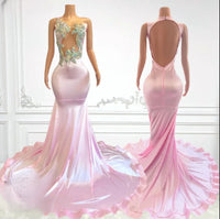 Luxury Custom Rhinestone Crystal Pink Formal Dress Luxurious Weddings