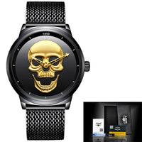 LIGE Simple Skull Stereoscopic Watch Watches Luxurious Weddings