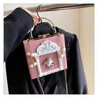 Retro Angel Flower Handheld Chain Bag, Handbags Luxurious Weddings