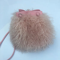 Long Fur Wool Bucket Bag Handbags Luxurious Weddings
