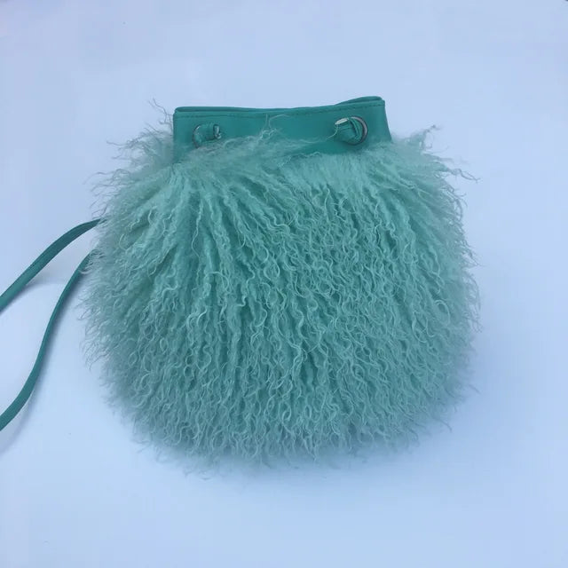 Long Fur Wool Bucket Bag Handbags Luxurious Weddings
