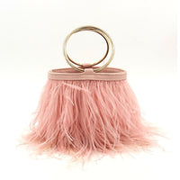 portable chain bag imported ostrich feather Handbags Luxurious Weddings