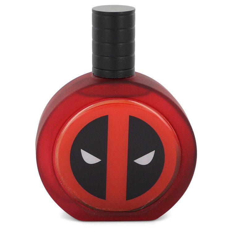 Deadpool Eau De Toilette Spray (unboxed) by Marvel 100 ml, a vibrant perfume with a bold design.