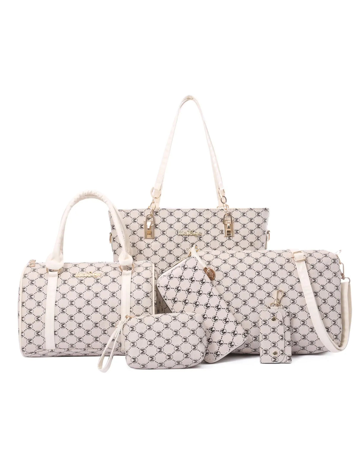Diamond Pattern 6-Piece Bag Set Women’s travel bags Luxurious Weddings