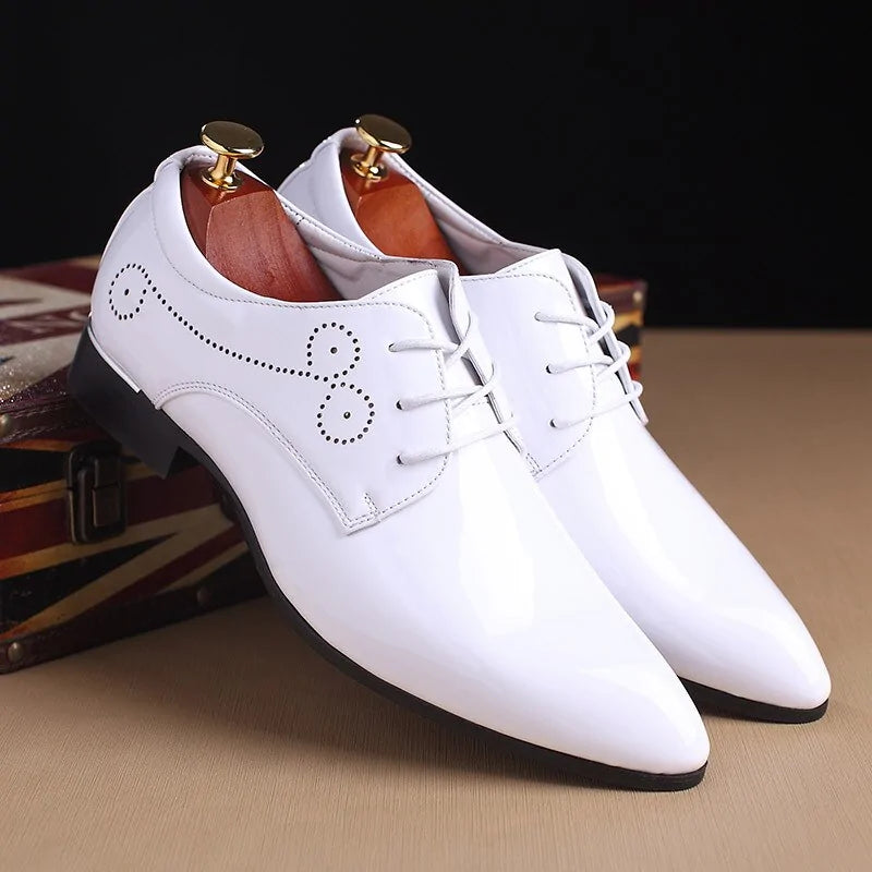 Glossy Oxford Leather Shoes Luxurious Weddings