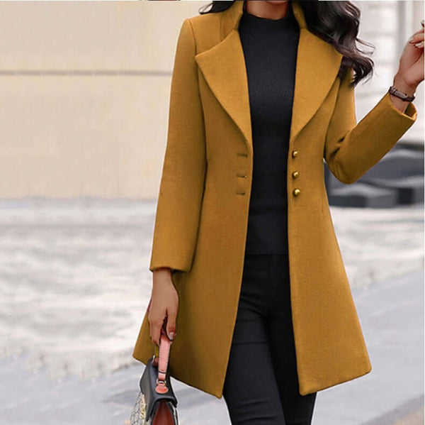 Mid length Slim Fit Women's Woolen Coat Women's Jacket Luxurious Weddings