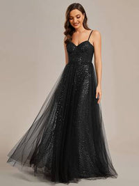 Exquisite Empire Waist Sequin Shiny A-Line Floor Length Luxurious Weddings