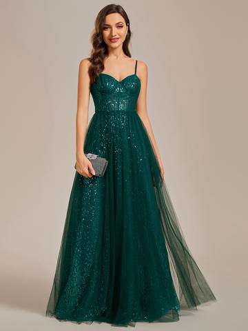 Exquisite Empire Waist Sequin Shiny A-Line Floor Length Bridesmaid Dresses Luxurious Weddings