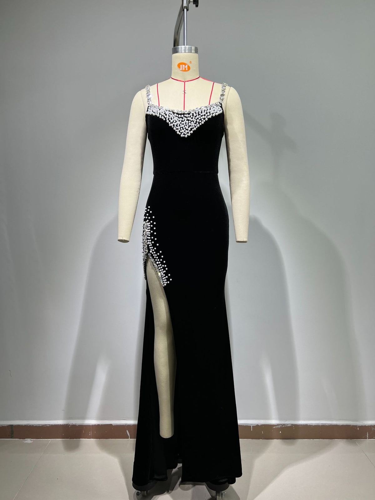 Tubeless Rhinestones Long Evening Dress