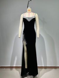 Tubeless Rhinestones Long Evening Dress Ball Gown Luxurious Weddings