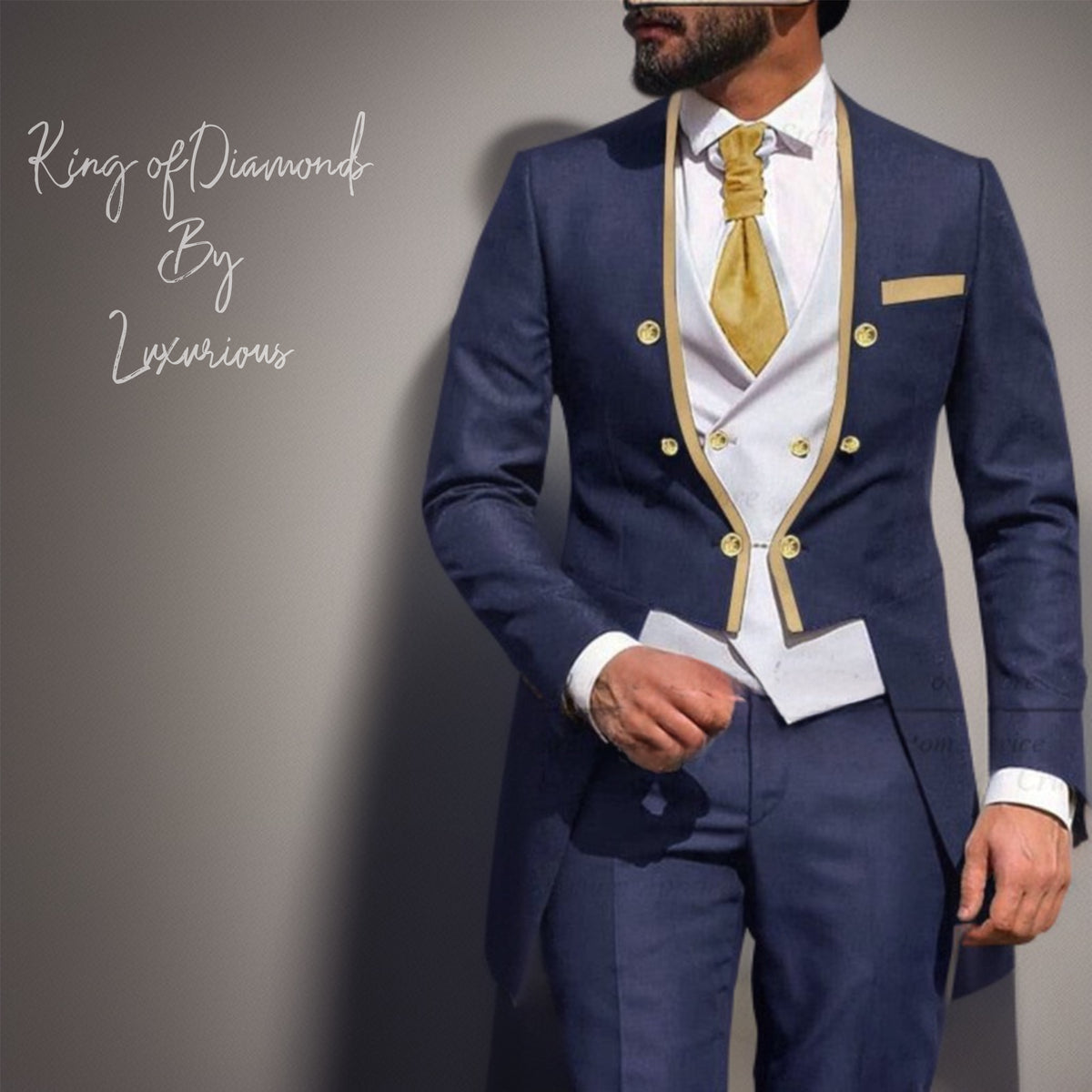 Latest Royal Blue Suit Men 3Pcs Luxurious Weddings