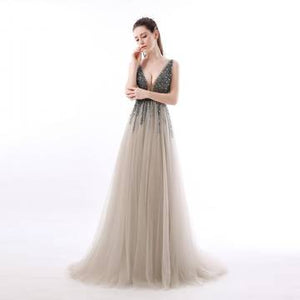 Natalie Side Split Backless Gown Luxurious Weddings