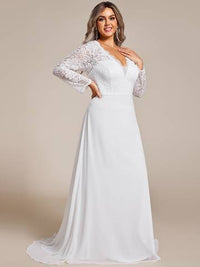 Hollow Lace V Neck Wedding Dresses Luxurious Weddings