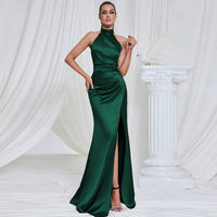 Emerald Silk Evening Dress DRESSES Luxurious Weddings