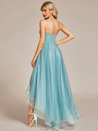 High Low Mesh Appliques Prom Dresses Luxurious Weddings