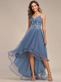 High Low Mesh Appliques Prom Dresses Luxurious Weddings