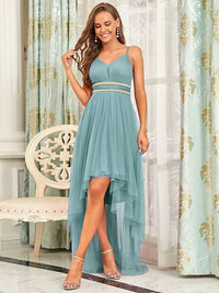 High-Low Tulle Prom Dress for Women Luxurious Weddings