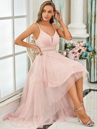 High-Low Tulle Prom Dress for Women Luxurious Weddings