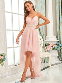 High-Low Tulle Prom Dress for Women Luxurious Weddings