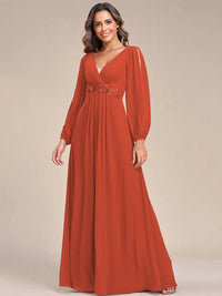 Floor Length Long Lantern Sleeves Formal Dresses Luxurious Weddings