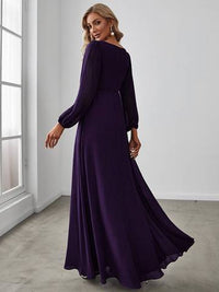 Floor Length Long Lantern Sleeves Formal Dresses