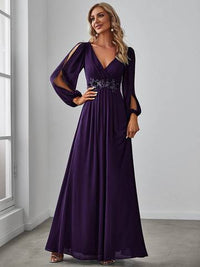 Floor Length Long Lantern Sleeves Formal Dresses Luxurious Weddings