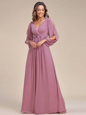 Floor Length Long Lantern Sleeves Formal Dresses Bridesmaid Dresses Luxurious Weddings Ball dresses NZ, formal Dresses, Cocktail Dresses, Party Dresses, Evening Dresses