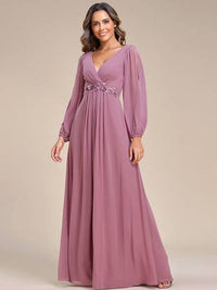 Floor Length Long Lantern Sleeves Formal Dresses Luxurious Weddings