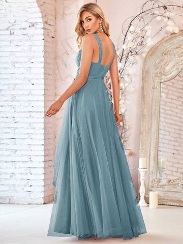 Floor Length Sleeveless Wholesale Tulle Bridesmaid Dresses Luxurious Weddings