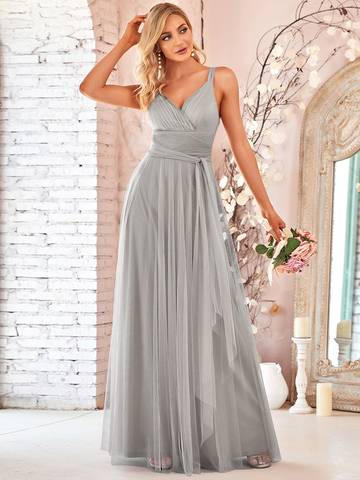 Floor Length Sleeveless Wholesale Tulle Bridesmaid Dresses Luxurious Weddings