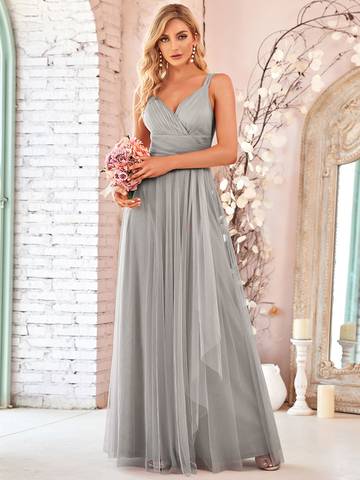 Floor Length Sleeveless Wholesale Tulle Bridesmaid Dresses Luxurious Weddings