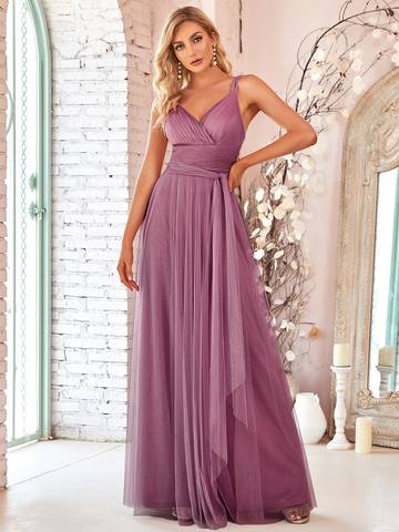 Floor Length Sleeveless Wholesale Tulle Bridesmaid Dresses Luxurious Weddings