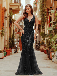 Classic Fishtail Sequin Evening Dresses Luxurious Weddings