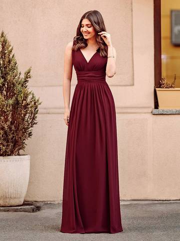 Double V-Neck Elegant Maxi Long Evening Dresses Luxurious Weddings