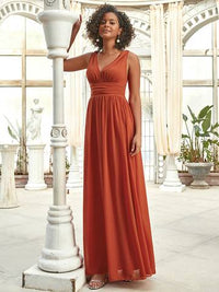 Double V-Neck Elegant Maxi Long Evening Dresses Luxurious Weddings