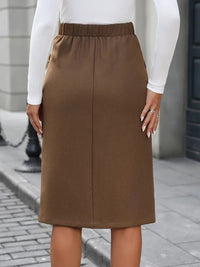 Elastic Waist Skirt with Pockets Skirt Luxurious Weddings