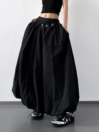 Elastic Waistband Bubble Maxi Skirt Skirt Suit Luxurious Weddings