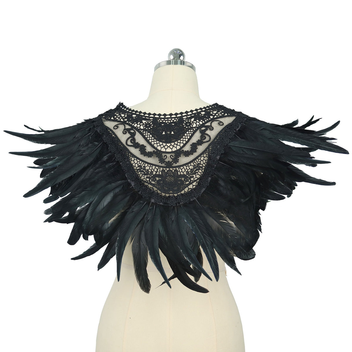 Feather shawl gothic cosplay ball accessories Luxurious Weddings