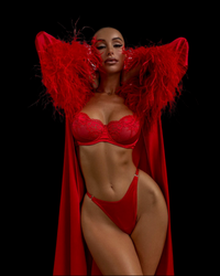 Exotic Lace Lingerie Set with Garter & Thongs