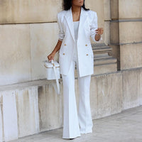 Casual Slim Long Suit Wide Leg Pants Suit Two-Piece Suit Luxurious Weddings